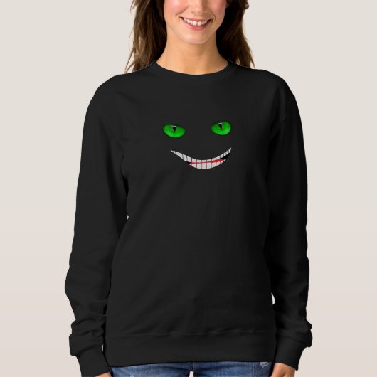 Cheshire-Lächeln Grün Sweatshirt (Vorderseite)