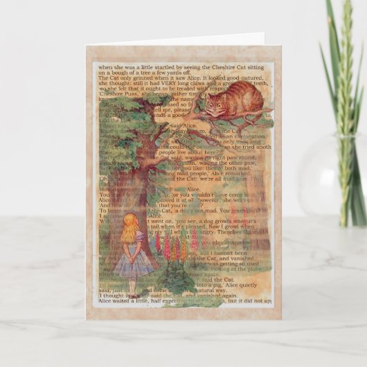 Cheshirekatze und -alice karte (Vorderseite)