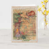 Cheshirekatze und -alice karte (Gelbe Blume)