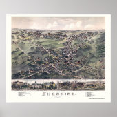 Chesire, CT Panoramic Map - 1882 Poster (Vorne)