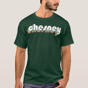 Chesney Retro Rainbow Typografie Faded Style T-Shirt