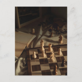 Chess art photo postkarte