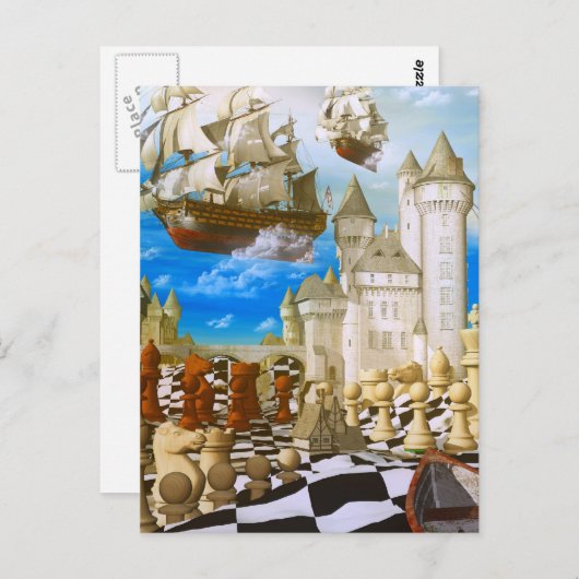 Chess Art surreal Postkarte (Vorne/Hinten)