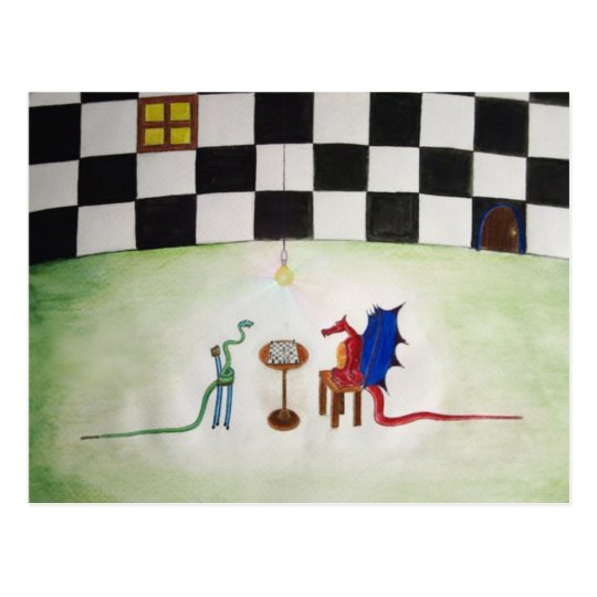 Chess between Dragon and Snake Postkarte