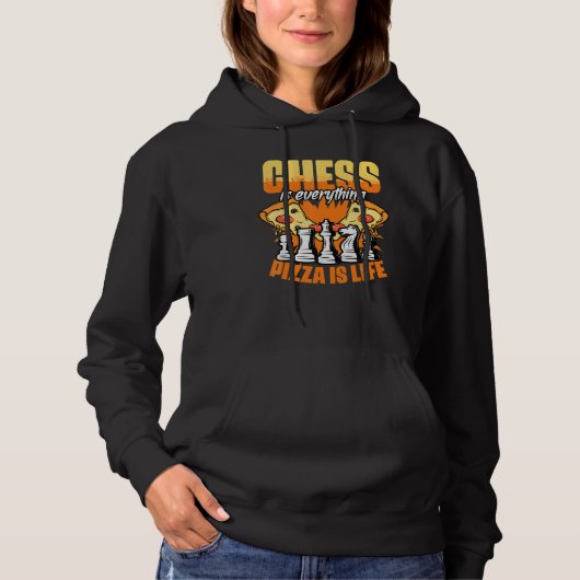 Chess Board Game Humor For A Pizza  Grandmaster Hoodie (Vorderseite)