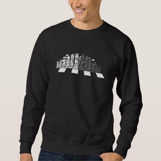 Chess Board Pieces Checkmate Grandmaster Chess Pla Sweatshirt (Vorderseite)