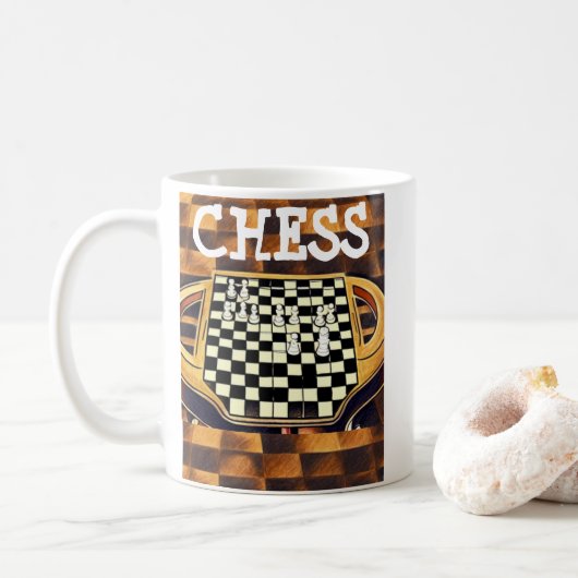 CHESS BOARD STYLE KAFFEETASSE (Mit Donut)
