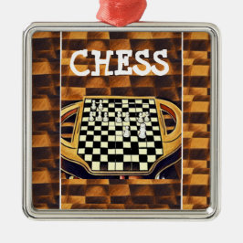 CHESS BOARD STYLE ORNAMENT AUS METALL