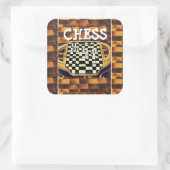 CHESS BOARD STYLE QUADRATISCHER AUFKLEBER (Tasche)