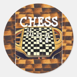 CHESS BOARD STYLE RUNDER AUFKLEBER