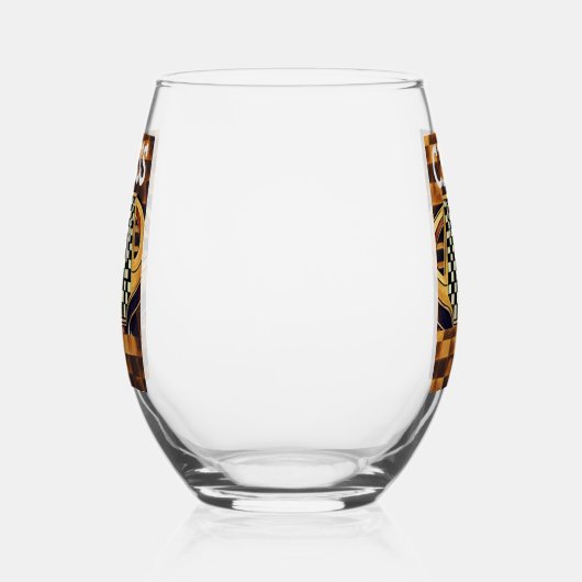 CHESS BOARD STYLE WEINGLAS OHNE STIEL (Rechts)