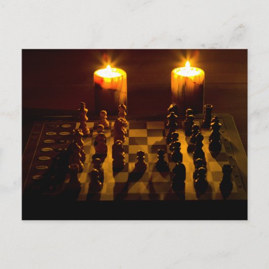 "Chess by candlelight" postcards Postkarte (Vorderseite)