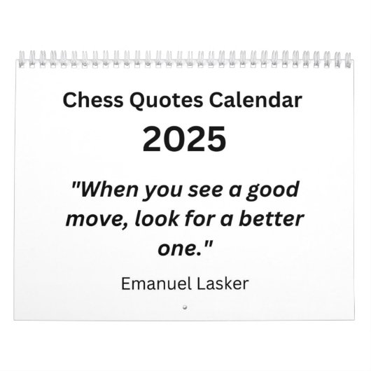 Chess Calendar 2025 - Chess Quotes Calendar Kalender (Titelbild)