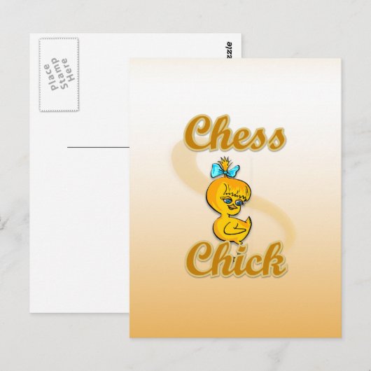 Chess Chick Postkarte (Vorne/Hinten)