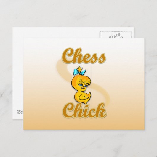 Chess Chick Postkarte (Vorne/Hinten)