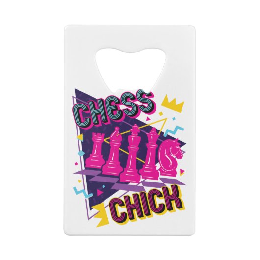 Chess Chick Women Girls Player 90er Jahre Ästhetik Geldbeutel Flaschenöffner (Rückseite)