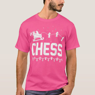 Chess Christmas Candy Cane Lover Santa Sleigh Ches T-Shirt
