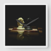chess clock quadratische wanduhr (Vorderseite)