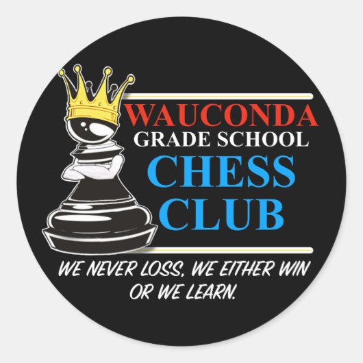 Chess Club SWAG Runder Aufkleber (Vorderseite)