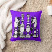 Chess decor pillow black white purple pillow kissen (Decke)