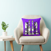 Chess decor pillow black white purple pillow kissen (Stuhl )