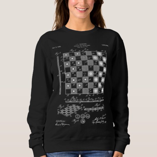 Chess field blueprint invention description techni sweatshirt (Vorderseite)