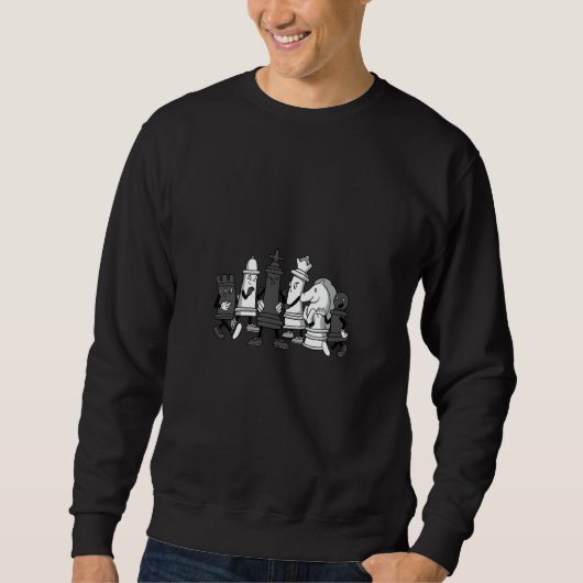 chess figure king game queen horse sweatshirt (Vorderseite)