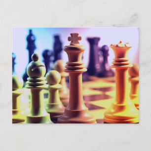 Chess Game Postcard Postkarte