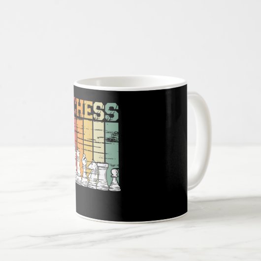 Chess game retro vintage kaffeetasse (VorderseiteRechts)