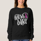 Chess Girl Heart Chess Player Sweatshirt (Vorderseite)