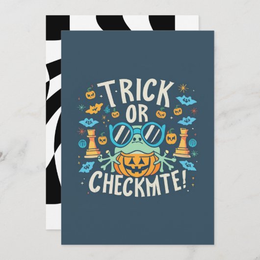 Chess Halloween Einladung (Vorne/Hinten)