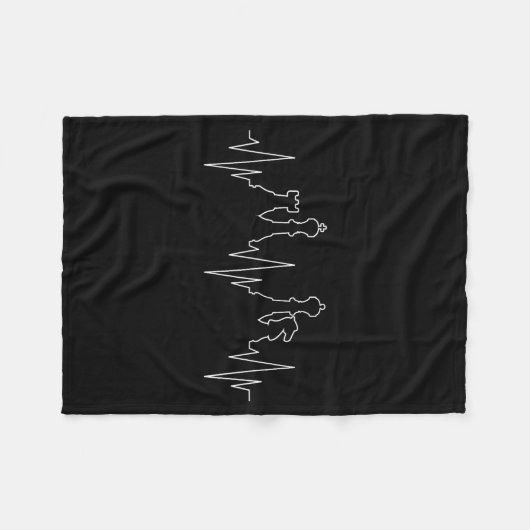 Chess Heartbeat Chess Master Chess Club  Fleecedecke (Vorderseite (Horizontal))