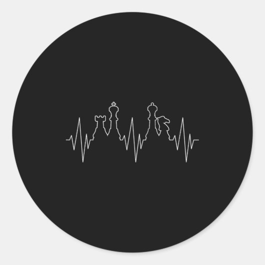 Chess Heartbeat Chess Master Chess Club Runder Aufkleber (Vorderseite)