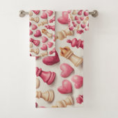 Chess & Hearts Valentines Pattern Badhandtuch Set (Insitu)