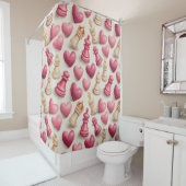 Chess & Hearts Valentines Pattern Duschvorhang (Beispiel)