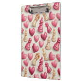 Chess & Hearts Valentines Pattern Klemmbrett (Links)
