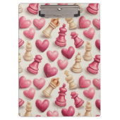 Chess & Hearts Valentines Pattern Klemmbrett (Vorderseite)