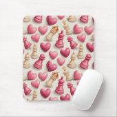 Chess & Hearts Valentines Pattern Mousepad (Mit Mouse)