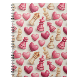 Chess & Hearts Valentines Pattern Notizblock