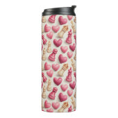 Chess & Hearts Valentines Pattern Thermosbecher (Nach links gedreht)