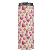 Chess & Hearts Valentines Pattern Thermosbecher (Rückseite)