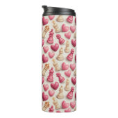 Chess & Hearts Valentines Pattern Thermosbecher (Nach rechts gedreht)