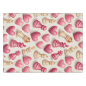 Chess & Hearts Valentines Pattern Tischdecke (Vorderseite (Horizontal))