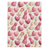 Chess & Hearts Valentines Pattern Tischdecke (Vorderseite)