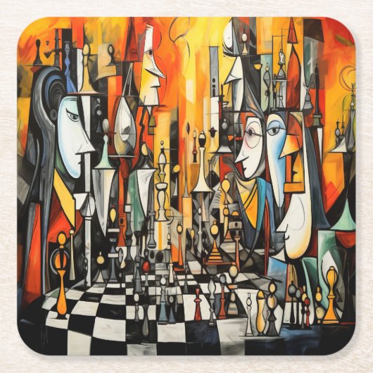 CHESS - Ihr Umzug Rechteckiger Pappuntersetzer (Vorderseite)