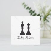 Chess King and Queen Pieces Wedding Design (Stehend Vorderseite)