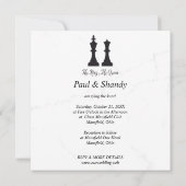 Chess King and Queen Pieces Wedding Design (Rückseite)