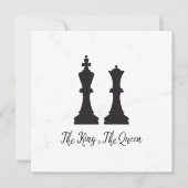 Chess King and Queen Pieces Wedding Design (Vorderseite)