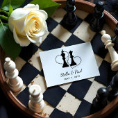 Chess King and Queen Pieces Wedding Design Gummistempel