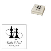 Chess King and Queen Pieces Wedding Design Gummistempel (Stempel)